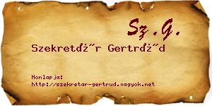 Szekretár Gertrúd névjegykártya